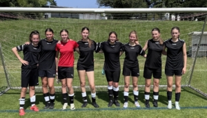 Fußball Mädchenmannschaft der Liebigschule beim Finale in Grünberg