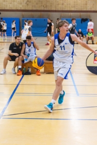 Luca Nickel in "action" in der Halle