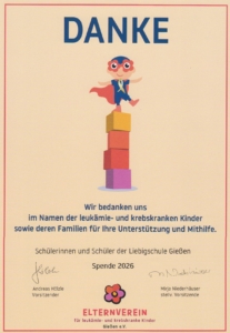 Danksagung für die Spende für einen Avatar